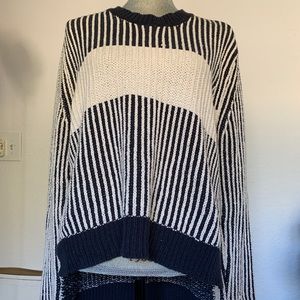 One Teaspoon Oversized Two Tone White Navy Sweater Women Size XS